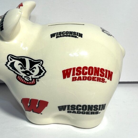 NCAA Wisconsin Badgers Ceramic Piggy Bank - Picture 3 of 9